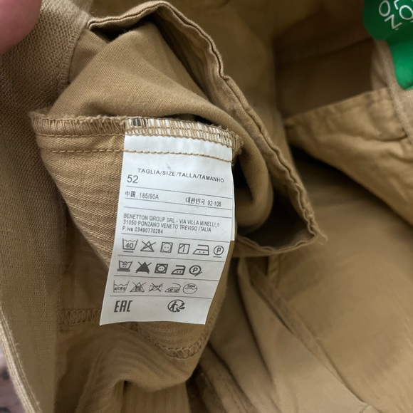 NWT-United Colors of Benetton Men’s Cropped Chino with Elastic Waist-EU 52/US 36 - Picture 7 of 8